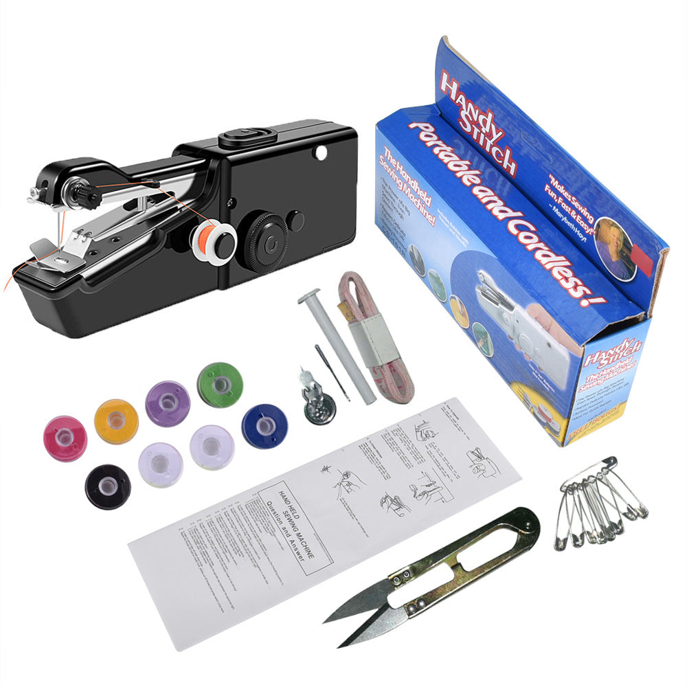 Handheld Electric Sewing Machine Set Black