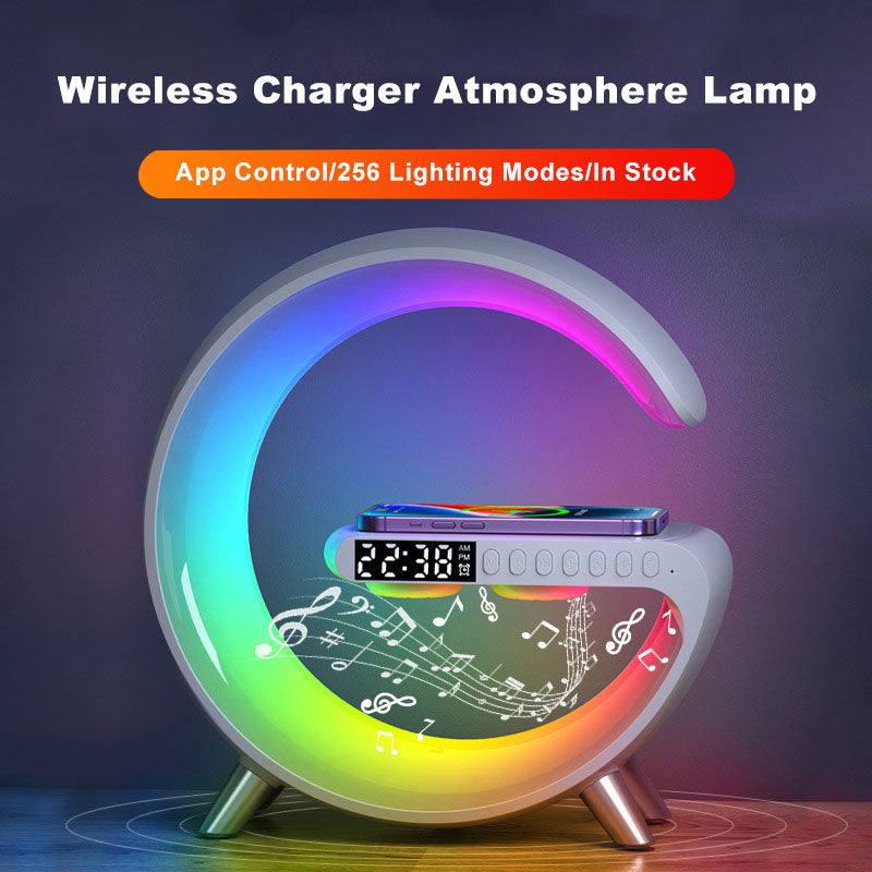 New Intelligent LED Lamp Bluetooth Speake Wireless Charger Atmosphere Lamp App Control For Bedroom Home Decor